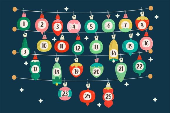 Advent Calendar Christmas Illustration for Digital Sellers
