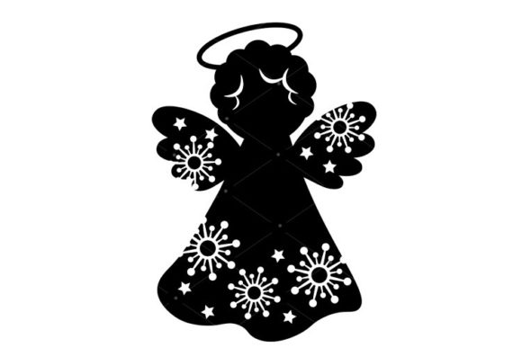 Angel Christmas Decor X-mas Sign SVG for Branding and Marketing
