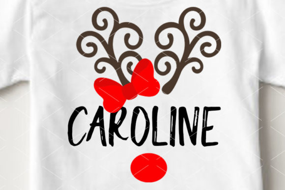 Christmas Deer Antlers Bow Monogram Girl Review