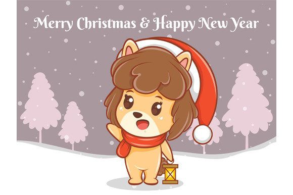 Cute Puppy Christmas Greeting Banner Illustrations