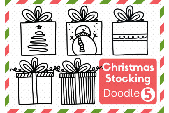 Doodle Christmas Gift Set8 Illustrations for Handmade Creations