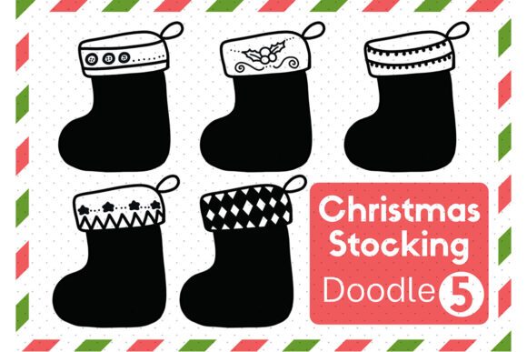 Doodle Christmas Stocking Set15 Illustrations