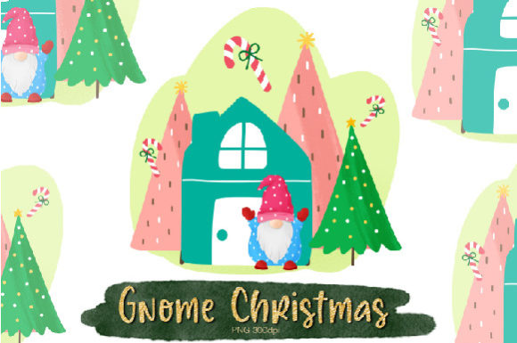 Gnome Christmas Clipart Illustrations for Branding