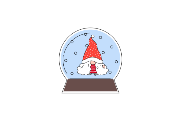 Gnome Christmas Ornament Crystal Ball Illustration