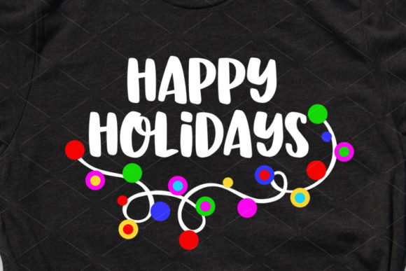 Happy Holidays Christmas Lights Illustrations