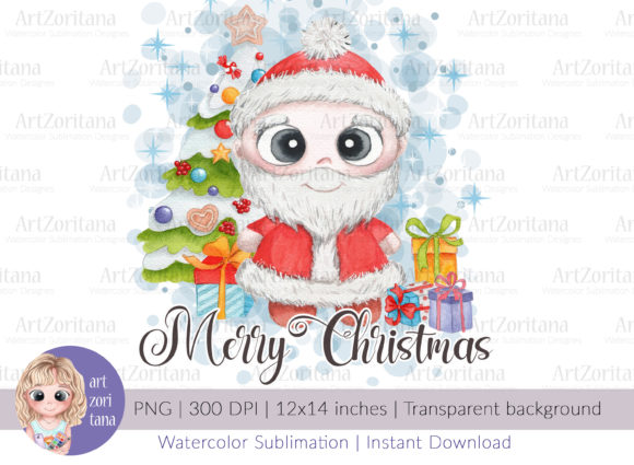 Merry Christmas Cute Santa Illustration