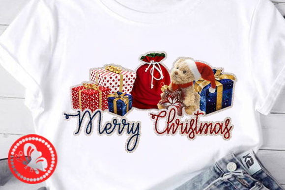 Merry Christmas Gifts Sublimation Design Illustrations