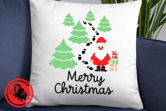 Merry Christmas Tree Forest Santa Claus Illustration