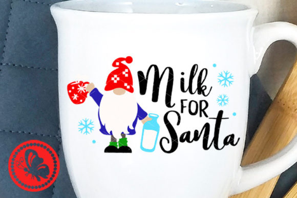 Milk for Santa Gnome Cup Christmas Eve Illustrations